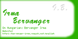 irma bervanger business card